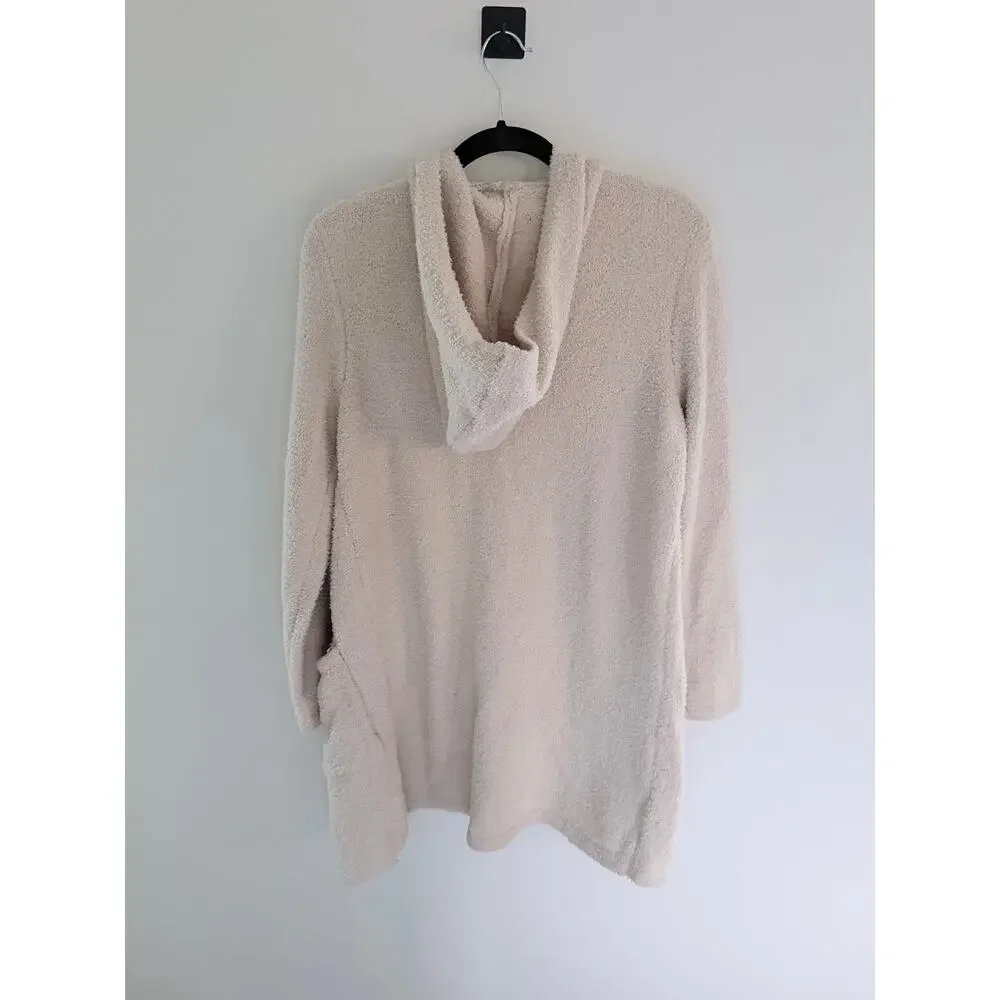 Cupcakes & Cashmere Cream Cozy Open-Front Hooded 2 Pocket Cardigan-Size Small